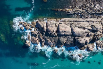 Türaufkleber Luftaufnahme Strand Torpedo Rocks in der Nähe von Yallingup, aufgenommen von einer DJI-Drohne