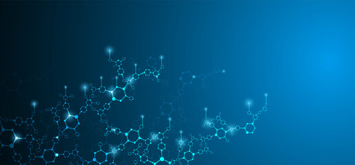 chemistry science molecular structure circle glow abstract modern technology network connection points using background