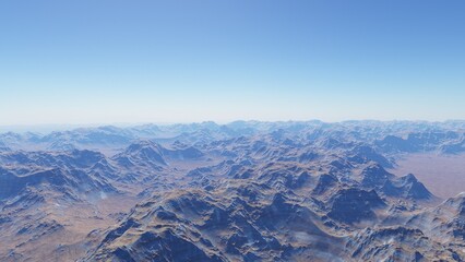 alien planet landscape sci fi spatial background, view from planet surface with spectacular sky, realistic digital illustration	
