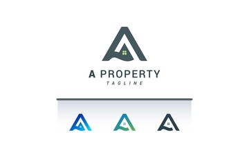 Letter A house simple logo