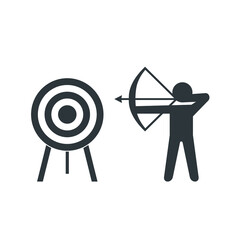 illustration of archery, archery outdoor sport, vector art - obrazy, fototapety, plakaty