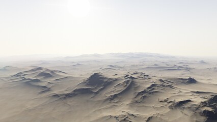 alien planet landscape sci fi spatial background, view from planet surface with spectacular sky, realistic digital illustration