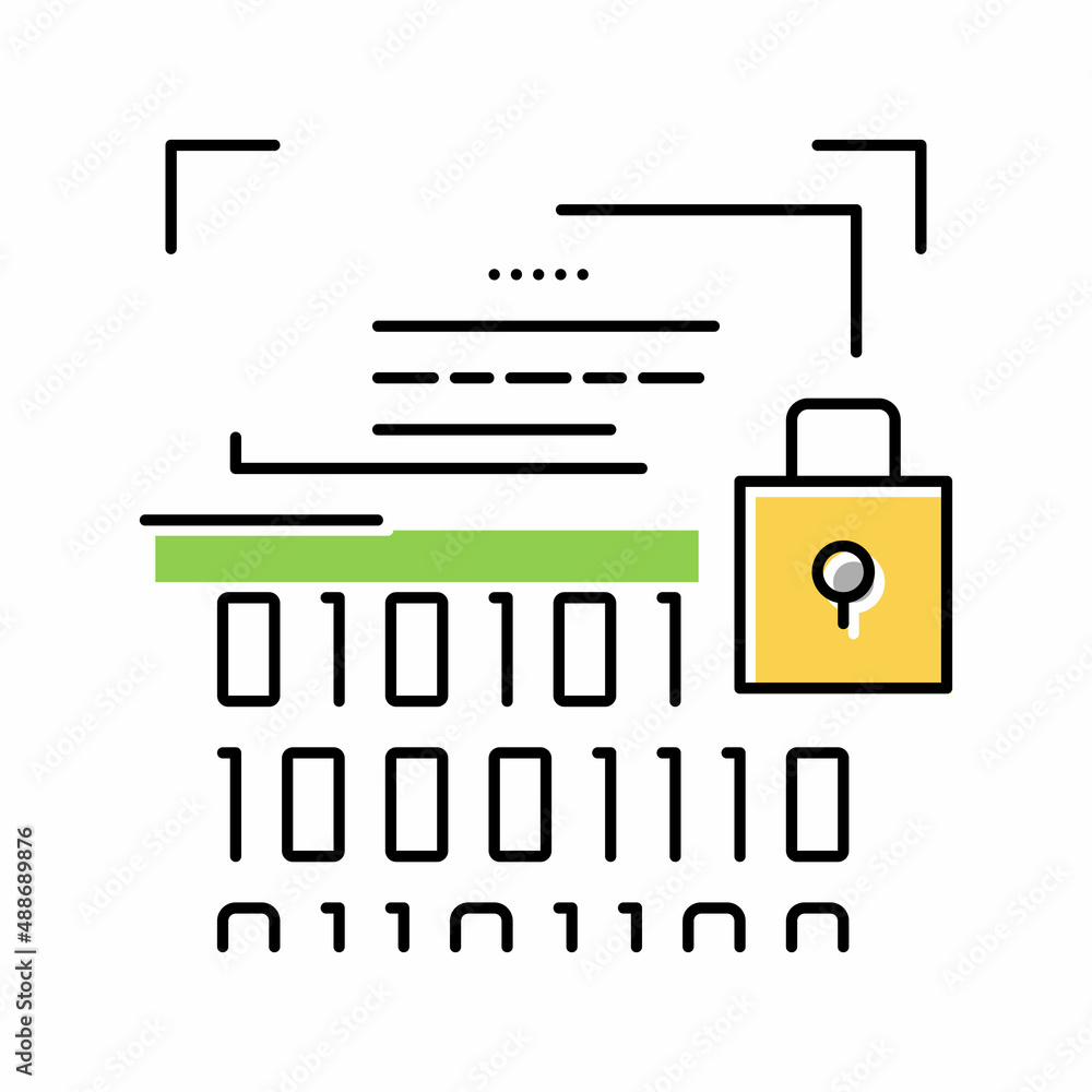 Poster binary encryption color icon vector illustration sign