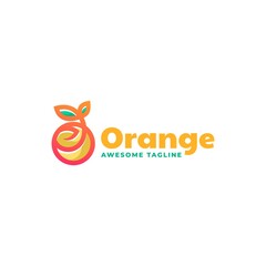 Vector Logo Illustration Orange Simple Mascot Style.