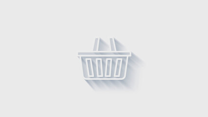 Shopping concept 3D shadow icon design. Outline web icon. Motion graphics.