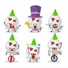 Cartoon character of white love ring box with various circus shows