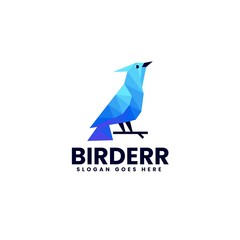 Vector Logo Illustration Bird Low Poly Style.