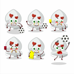 White love ring box cartoon character working as a Football referee