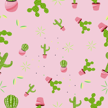 cactus pattern with desert theme, perfect for making cloth patterns, etc