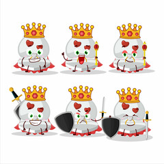 A Charismatic King white love ring box cartoon character wearing a gold crown