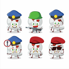 A dedicated Police officer of white love ring box mascot design style