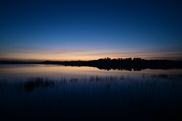Obraz premium Planet Venus in morning twilight over Nine Mile Pond in Everglades National Park, Florida.