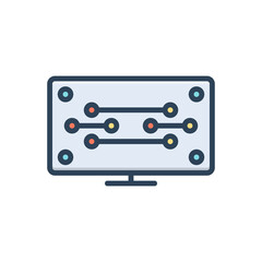 Color illustration icon for Tech