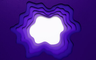 Paper cut and multilayer cure background, 3d rendering.