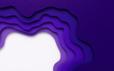 Paper cut and multilayer cure background, 3d rendering.