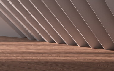 Obraz premium Empty room with wooden floor, 3d rendering.