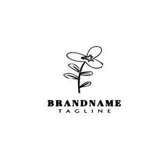 flower logo cartoon icon design template black isolated vector illustration