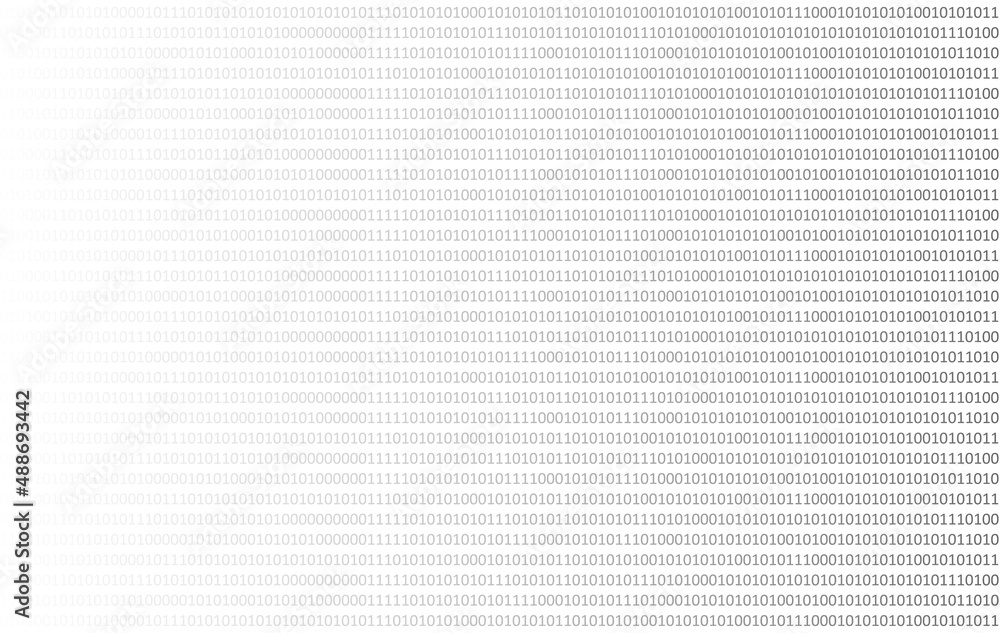Poster digital security concept by binary code drawing a padlock on white background.