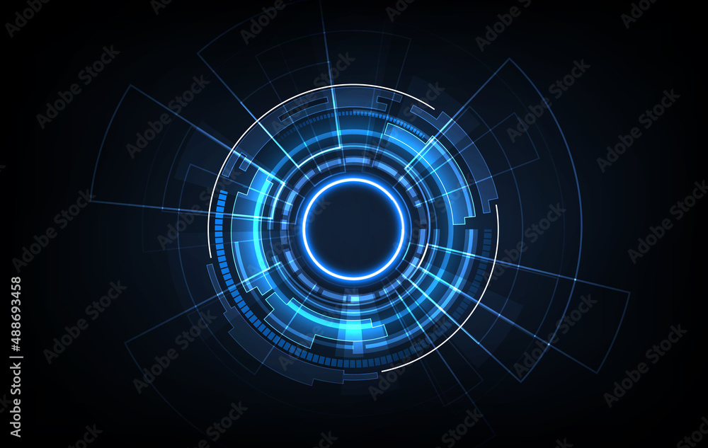 Aufkleber ui hud screen tech system innovation concept background template. vector illustration.