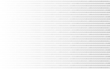 Digital security concept by binary code drawing a padlock on white background.