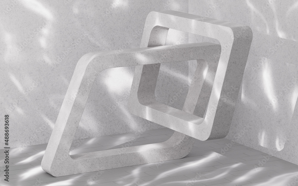 Poster abstract rhombus shape structure, 3d rendering.