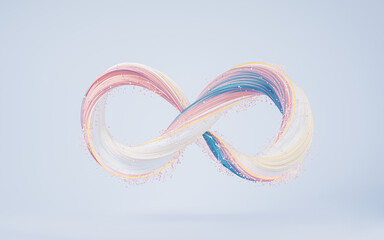 Abstract curve line, Mobius belt, 3d rendering. - obrazy, fototapety, plakaty