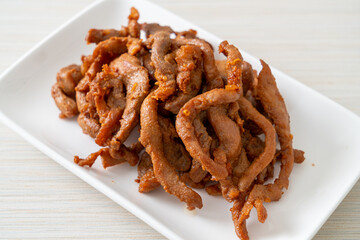 Sun-Dried Pork on white plate
