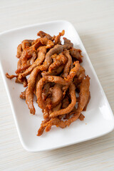 Sun-Dried Pork on white plate