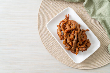 Sun-Dried Pork on white plate
