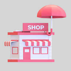 store insurance protection icon 3d render illustration