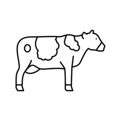 cow domestic animal line icon vector illustration