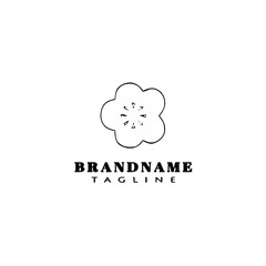 flower logo cartoon icon design template black isolated vector graphic