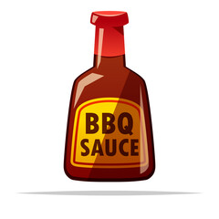 Bottle of barbecue sauce vector isolated illustration