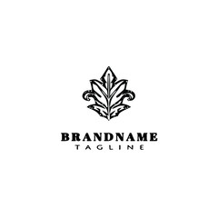 leaf logo simple icon design template black isolated vector illustration