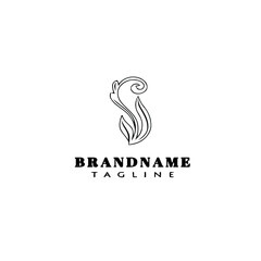 symbol leaf logo cartoon icon design template black isolated vector illustration