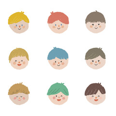 男の子の顔のイラスト
