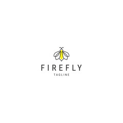 Firefly line logo icon design template