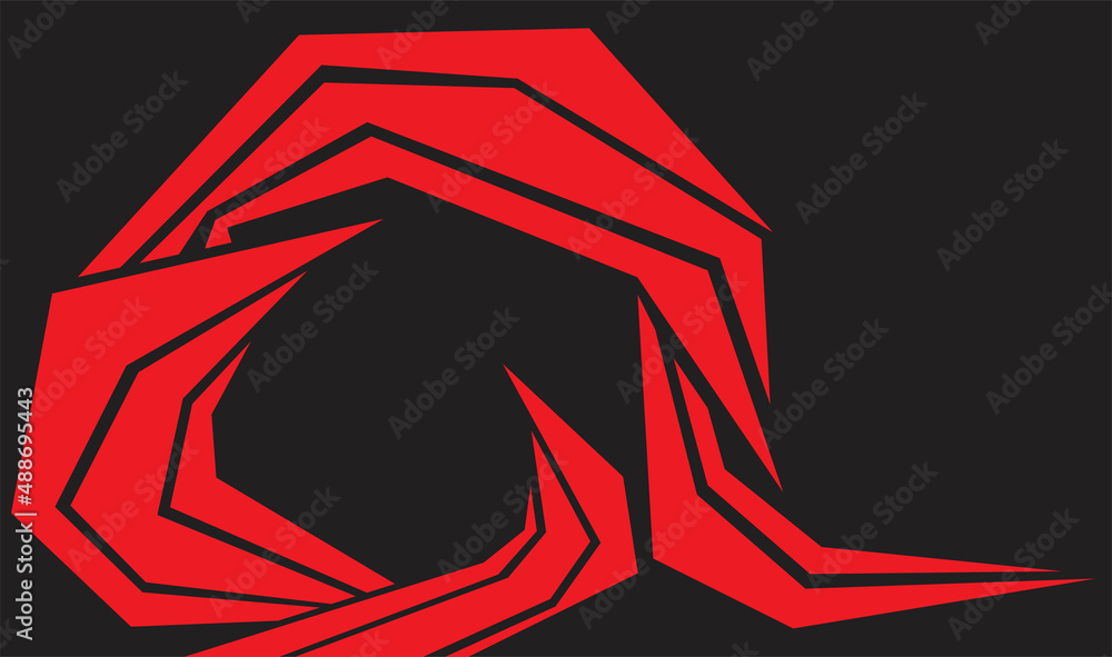 Poster abstract background with red sharp line pattern