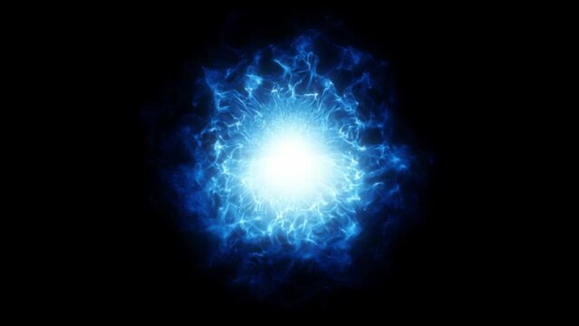 Glowing Blue Energy Core with Waves - Loop - Motion Graphic Element