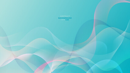 Colorful dynamic wave on a gradient background. Abstract lines are brightly colored and flow. Vector illustration