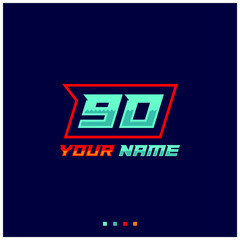Fototapeta premium Number logo with fast speed lines. Vector sport style typeface, sports club.