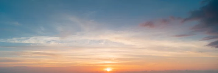 Foto op Canvas zonsondergang over de zee natuur dekking banner concept achtergrond © Hide_Studio