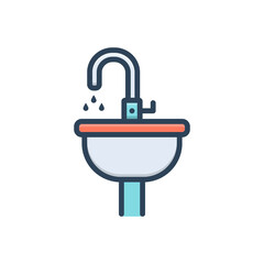 Obraz premium Color illustration icon for Sink