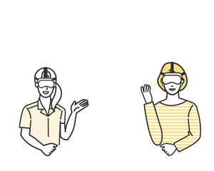 VRで旅行する人