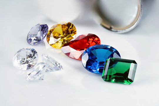 natural precious gemstone isolated on white background