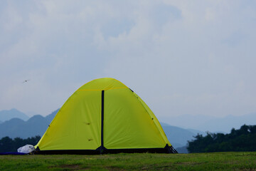 camping in the mountains,outdoor and recreation activity.