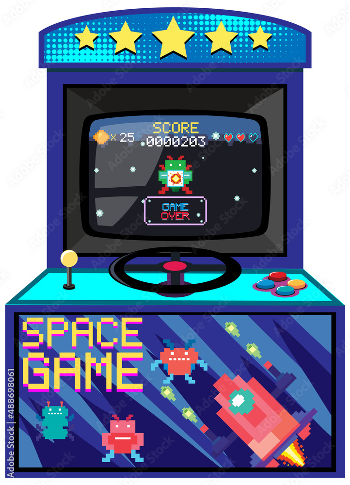 Wall mural arcade game machine isolated - Wall murals