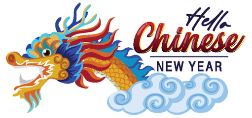 Chinese new year poster design with dragon