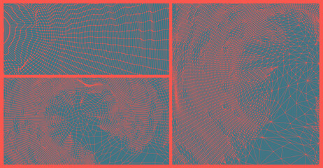 Cobweb or spider web. Network background. Connection structure. 3D wireframe vector illustration in technology style.