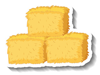 Square haystacks group on white background
